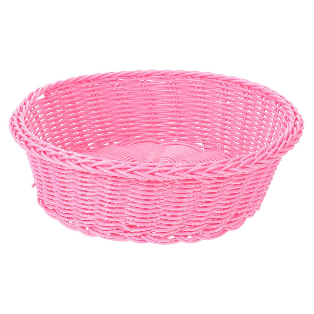 1 Stück Obstaufbewahrungskorb Mehrzweck-Kunststoffschale Brot Kuchen Snack Servierteller Wohnzimmer Aufbewahrungsorganisator Geflochtenes Rattan
