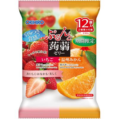 Orihiro Plundry Purun Konnyaku Jelly Strawberries + Satsuma Mandarins 12 Pieces Other (check Locks, Tongue Cleaners, Etc.) Other (check Locks, Tongue