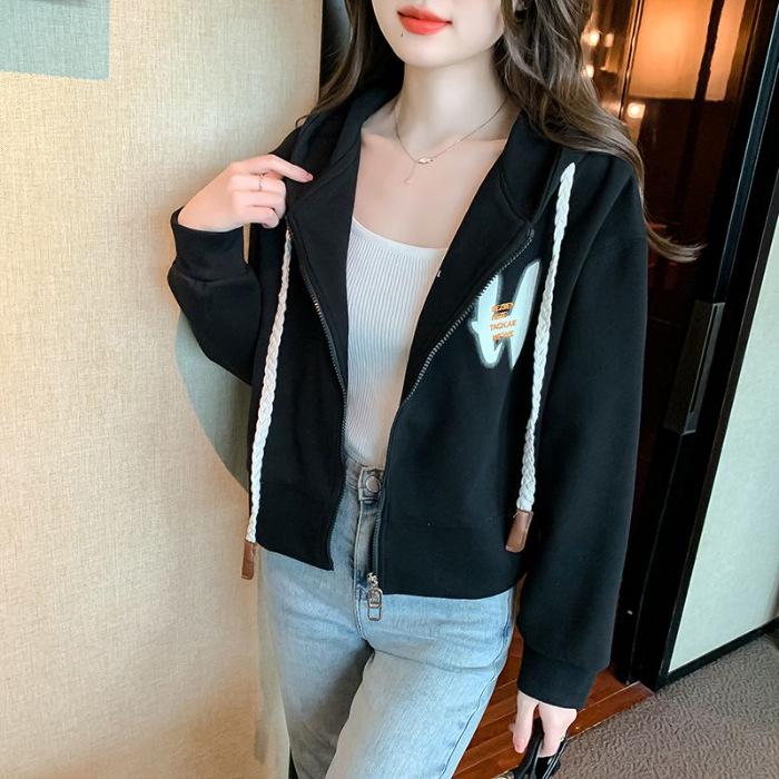 Women's Stylish Hooded Baseball Jacket - Loose Fit, High-End Cardigan for Spring & Autumn 2023