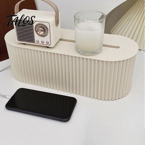 Desktop Cable Organizer Management Box, with Cover, Power Strip And Electrical Fireproof Cord Box Organizer, for Home Office Wire Storage
