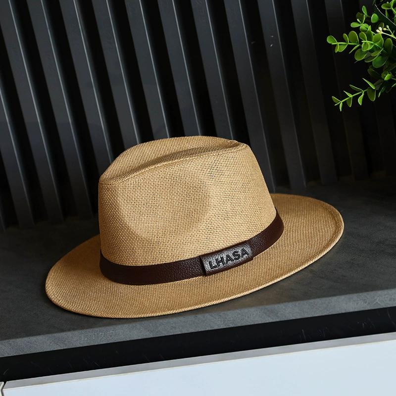 Panama Woven Straw Sun Hat  Jazz  Hat Men'S And Women'S  Sun Shading Beach Hat Sun Protection Hat  Sombrero Hombre