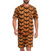 Set Pigiama Casual da Uomo per Halloween Top a Manica Corta e Pantaloncini Leggero Traspirante Abbigliamento da Notte e per il Tempo Libero