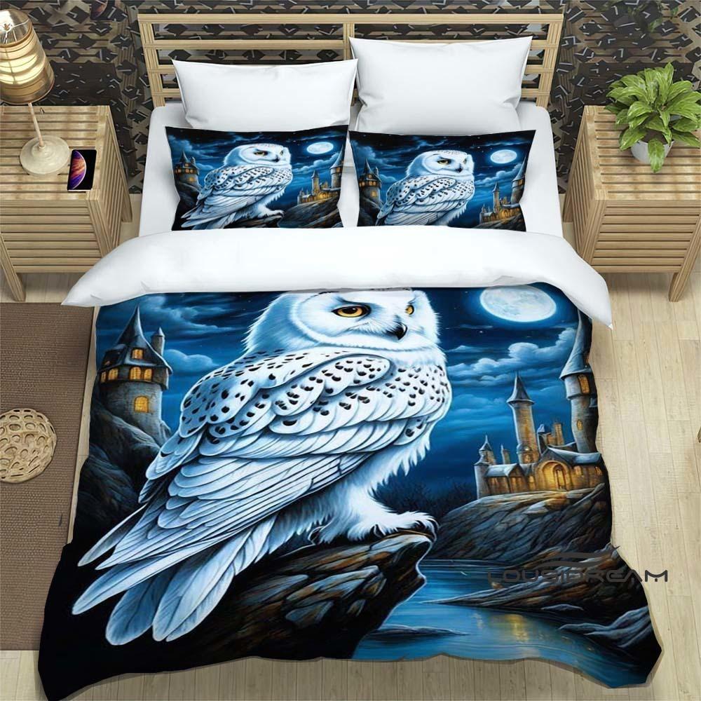 Cute Cartoon Owl Bedding Set (Duvet Cover & Pillowcases) — Perfect for Boys' and Girls' BedroomsCustomizable