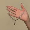 Elegant Rhinestone Water Drop Flower Jewelry Set: Necklace & Earrings