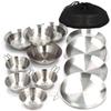 FOXDOOR Outdoor Dish Set 3-Piece 4-Piece Sierra Cup Compact Storage Stainless Steel Camping Barbecue Family