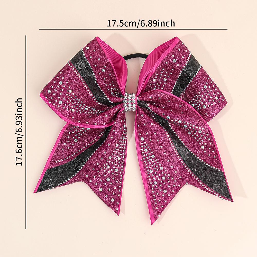 Glitter Rhinestone Large Bow Hair Band For Girls Women Sweet Shiny Crystal Rubber Bands Hair Elastics Daily Party Accessories