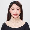 Winter Knitted Cotton Ring Scarf Solid Color Woman Soft Neck Protection Scarf Outdoor Warmer Fake Collar Scarf 25*17Cm