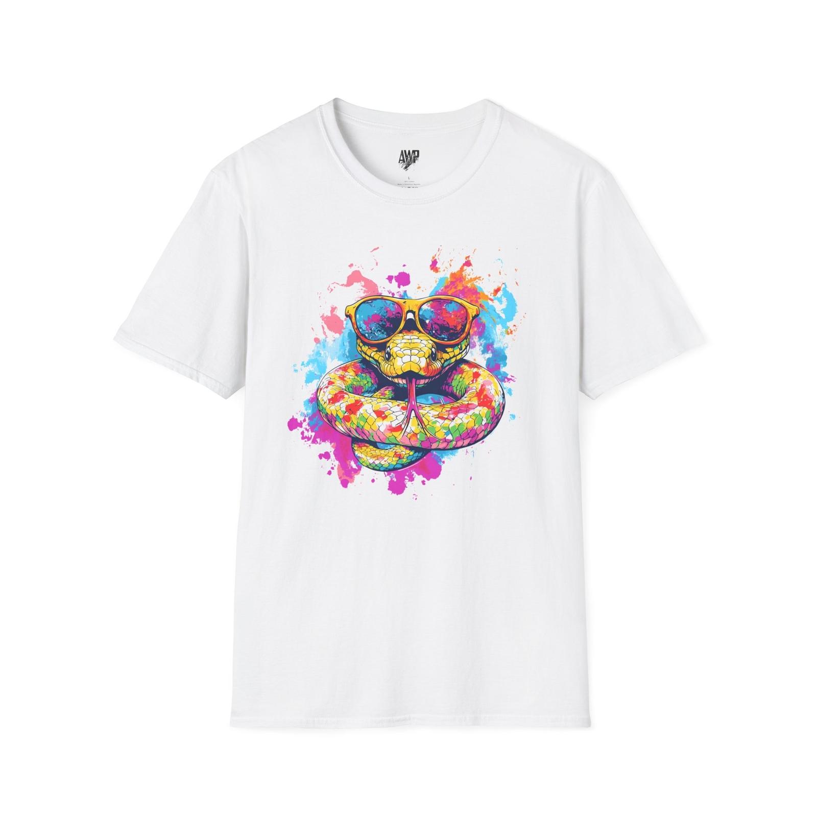 Colorful Snake Unisex T-Shirt, Funny Tee, Graphic Tee, Animal Lover, S - 3XL S разноцветный
