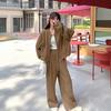 Women's Autumn/Winter Korean Style Loose Hoodie & Wide-Leg Sweatpants Set