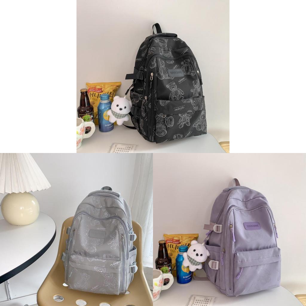Nylon School Backpack For Girls And Boys With Design And Animal Print For Middle School Use
