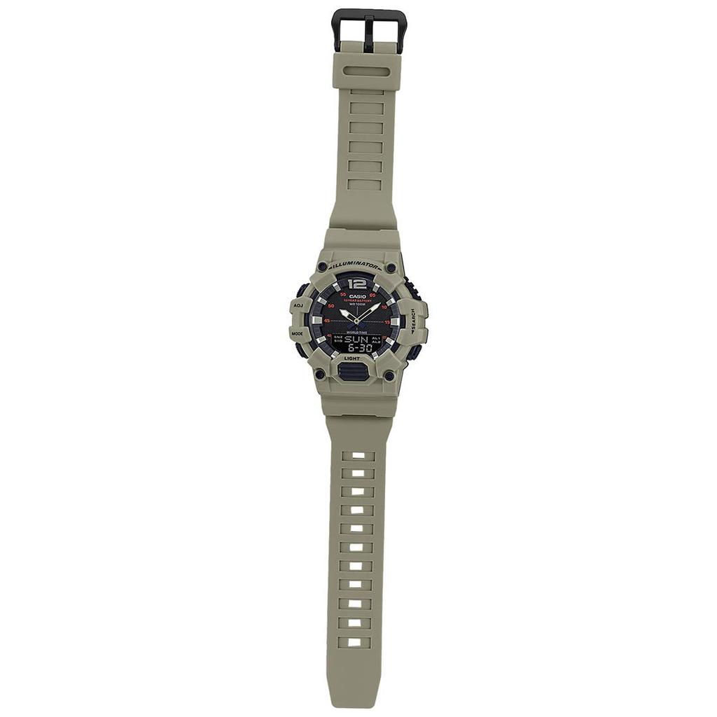 CASIO Standard Digital Watch HDC-700-3A3VDF Men's Black Green Resin 10 ATM Water Resistant