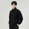 Li Ning Stand Collar Solid Color Casual Versatile Fleece Sports Cardigan Sweatshirt Men Sweatshirt AJDV341-1