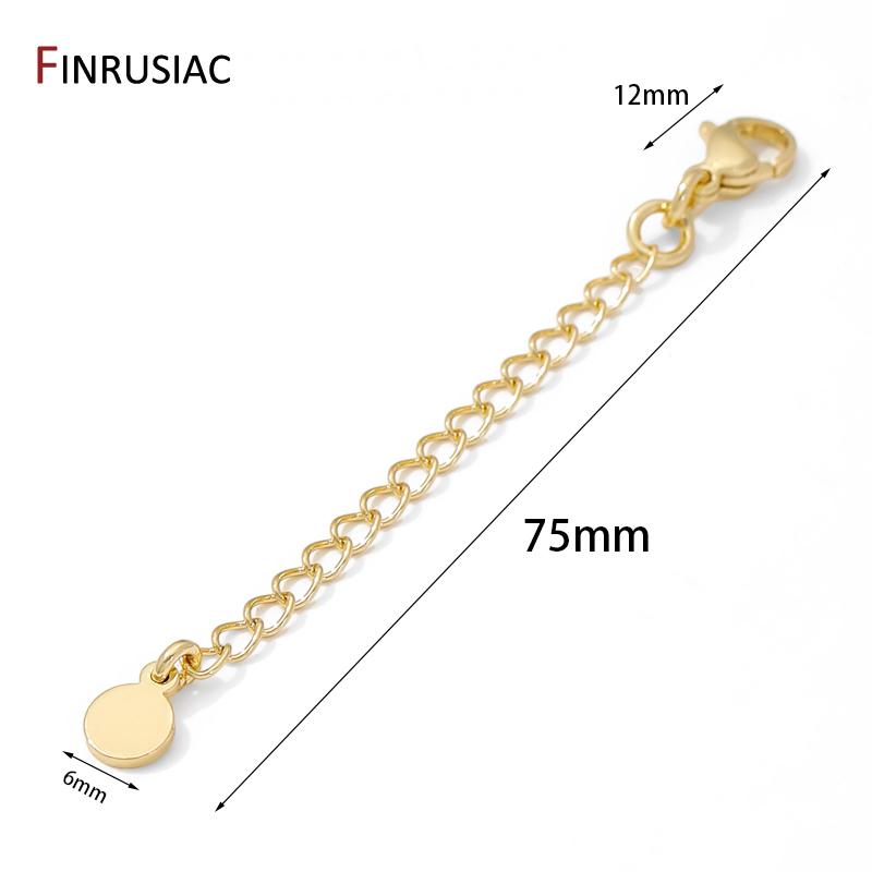 

1/3/5Pcs/Lot 14K Gold Plated Brass Round Extension Chain For Jewelry Making,Thick Extended Tail Chain DIY Necklace Accessories 1 piece