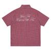 STREETRICH Summer Letter Eembroidery Short Sleeve Plaid Shirt for Men Patchwork Short Sleeve Baggy Checkered Top Tees Oversized