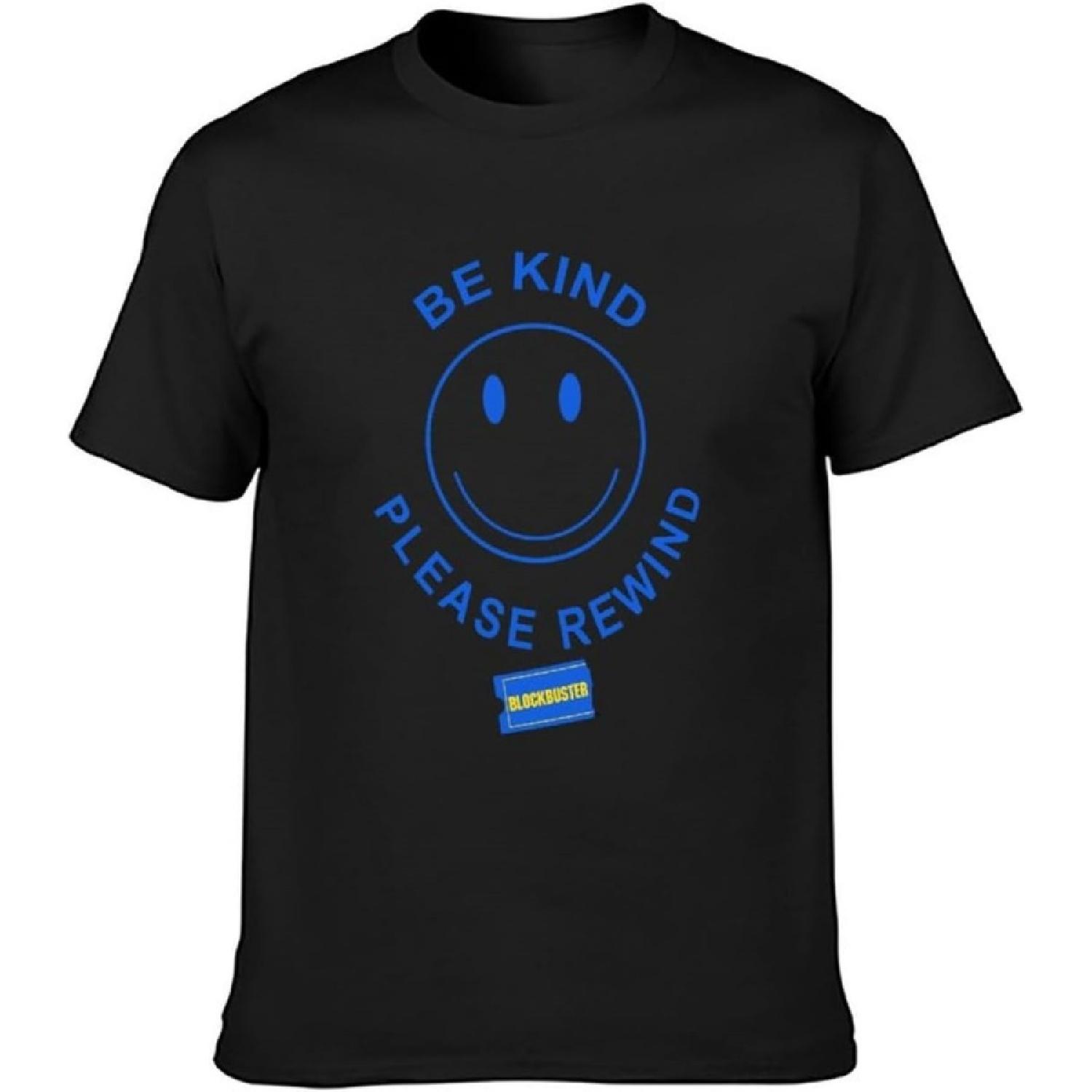 ningji Blockbuster Video Be Please Rewind Mens Black T-Shirt Unisex Tee Clothing S