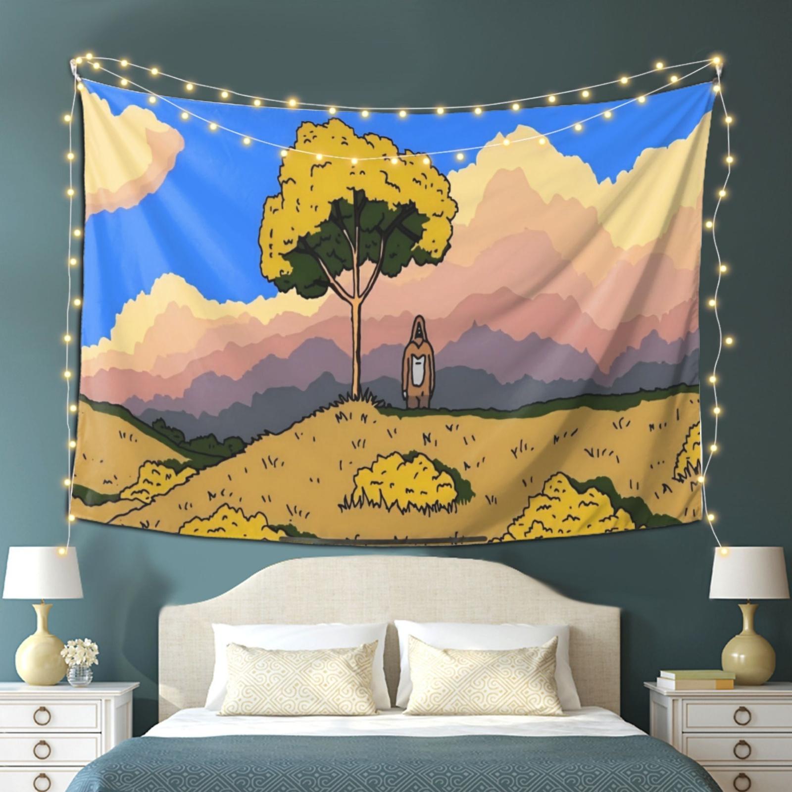 Sassy the Sasquatch Vibrant Polyester Sassy the Sasquatch Tapestry | Playful Wall Hanging with Tree Design, Ideal for Bedroom 100X70CM