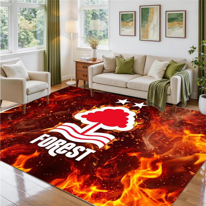 Nottingham Forest Fußball Design Kristall Samt Teppich Weiche Dekorationsmatte für Schlafzimmer Eingang