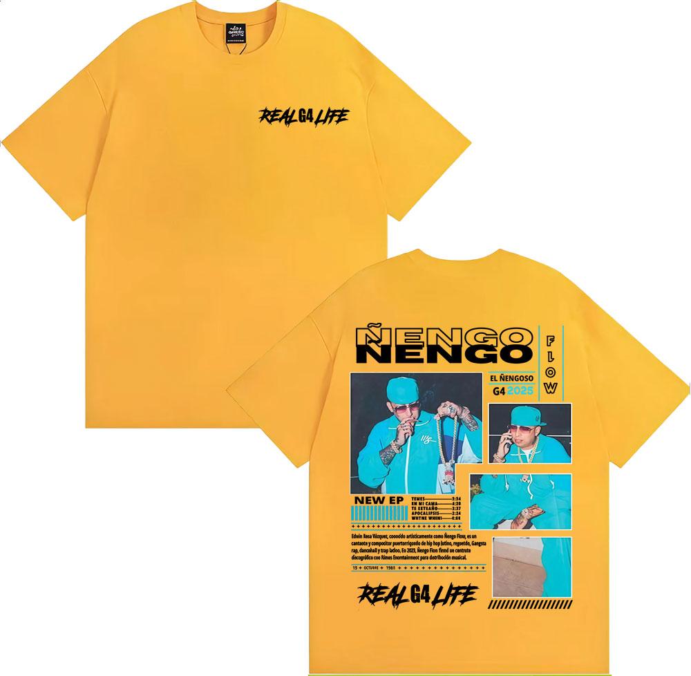 2025 Summer Nengo Flow Real G4 Life Album Tour Merch Men Women Fashion Retro Oversized T-shirt Tops Cotton Breathable T Shirt