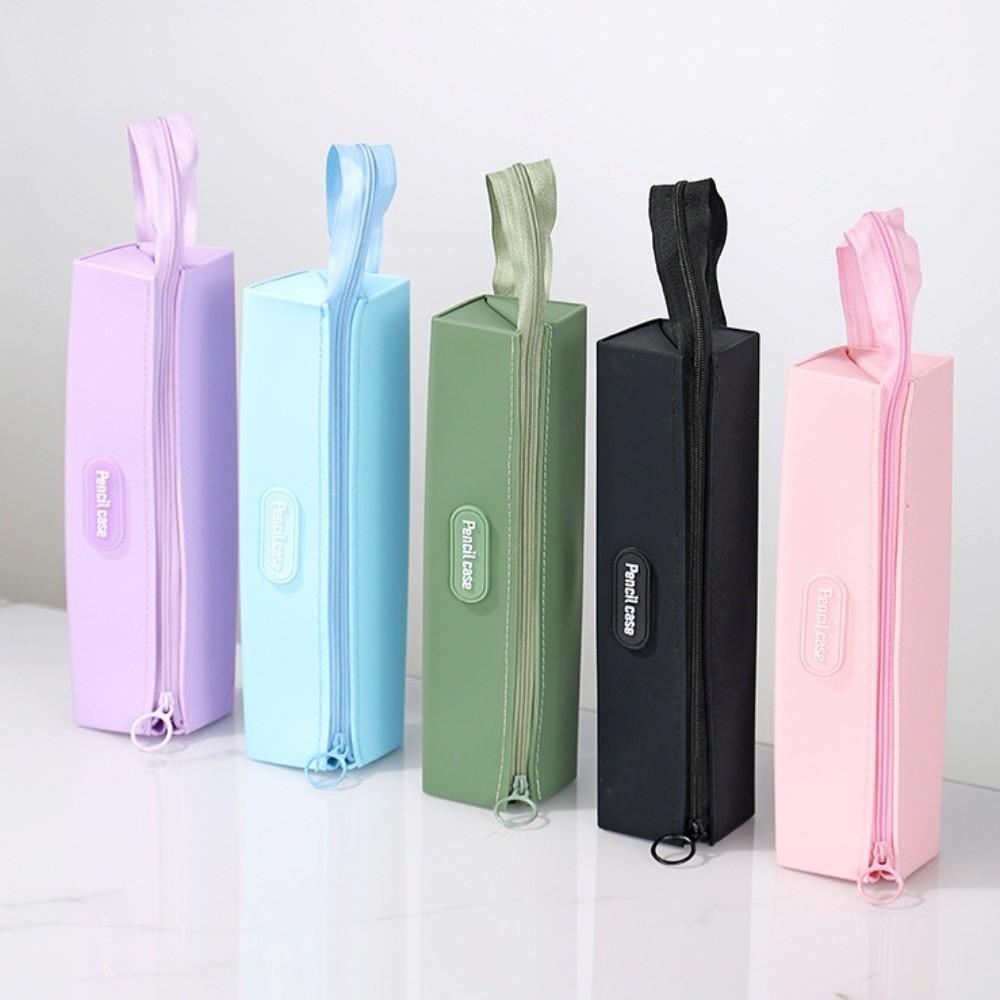 Zipper Silicone Pencil Case Large Capacity Pencil Bag Pencil Box Stationery Organizer Girls Boys