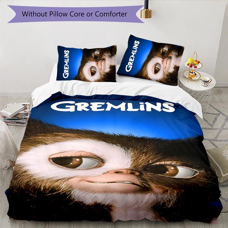 Gremlins 3pcs Bedding Set Duvet Cover Closure Includes 1 Duvet Cover & 2 Pillowcases for All Seasons Bedroom Home Dorm Decor