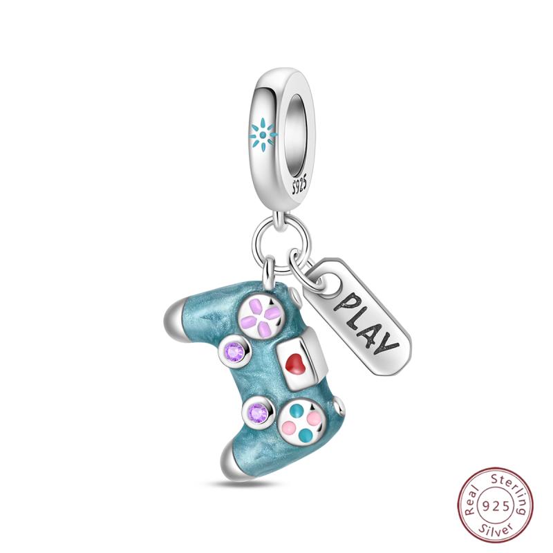 New Original Copper Beaded Bow Charm Blue Beads For Women Exquisite Diy Birthday Jewelry Gifts