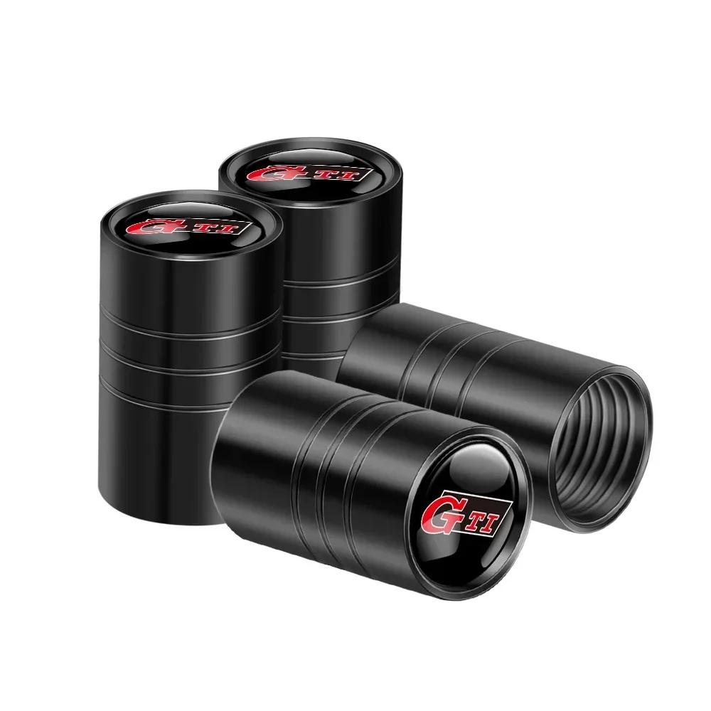 T23-For Volkswagen VW GTI R Golf 5 7 6 4 Polo Tiguan Passat Jetta Lavida Car Styling 3D Metal Wheel Tire Valve Stem Caps Accessories