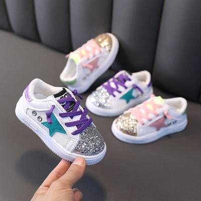 Pantofi casual pentru fete, primăvară și toamnă, modă pentru copii, cu paiete, talpă moale, pantofi tip board pentru fete
