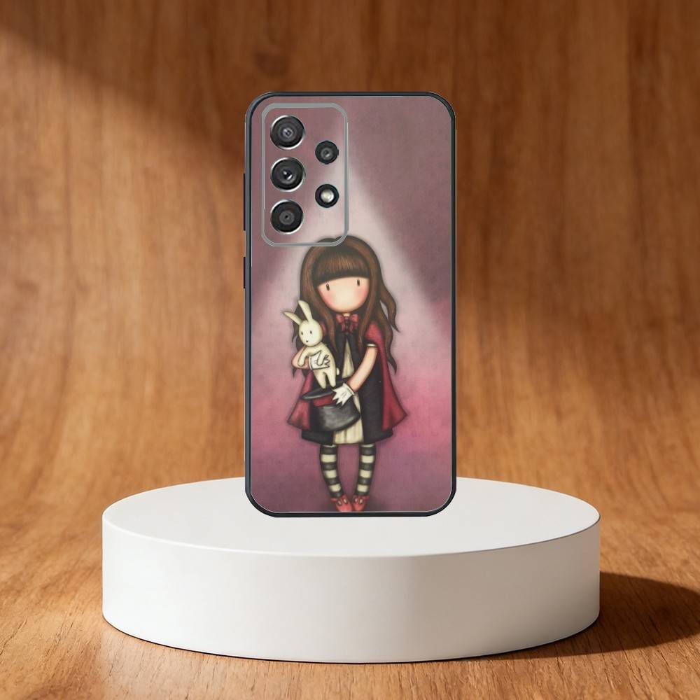 Lovely S-Santoro G-Gorjuss Series Phone Case For Samsung S25,S24,S21,S22,S23,S30,Ultra,S20,Plus,Fe,Note,10,9,5G Black Cover