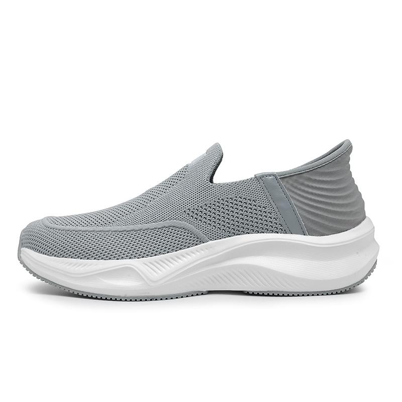 New Comfortable Super Light Thick Soled Slip-on Flying Elastic Mesh Socks Shoes Men's Casual Sports Walking Shoes