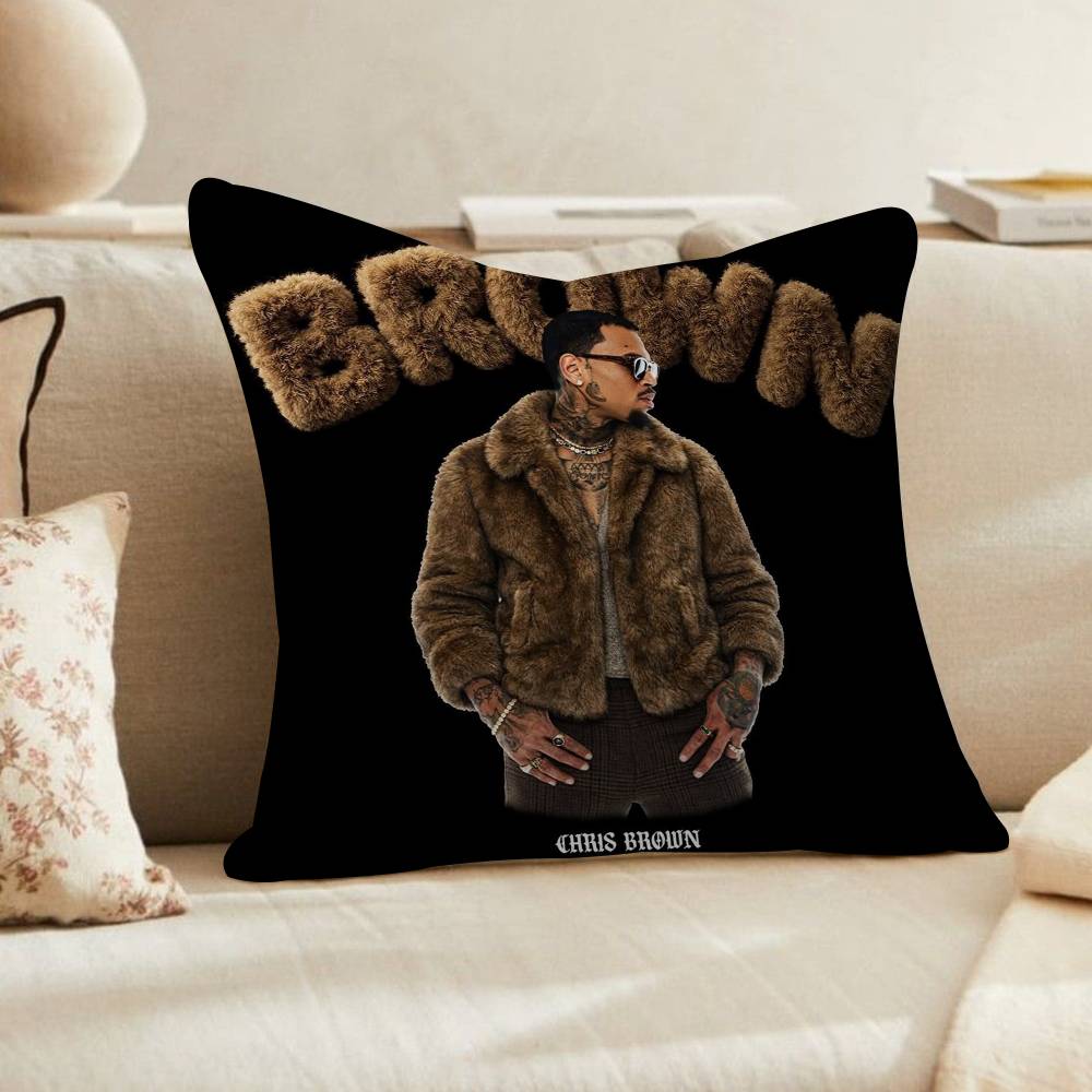 Chris Brown Rapper Breezy Vintage Pillow Anime Pillow Sofa Bed Head Pillow Cover Cushion Cover Fashion
