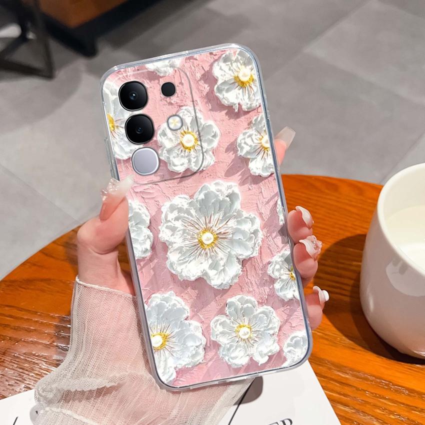 Dla Vivo Y29 Y29s Y28 Y27 Y22 Y21a Y21e Y20a Y20i Przezroczyste Etui na Telefon TPU Tajemniczy Orientalny Wzór Smoka Miękkie Silikonowe Antypoślizgowe Etui Dla Vivo Shell