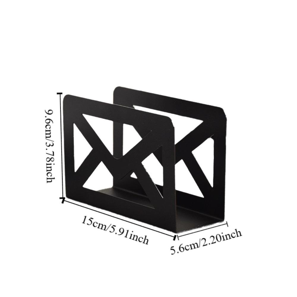 Iron Letter Holder Black Desk Sorter Modern Tissue Storage Box  Office