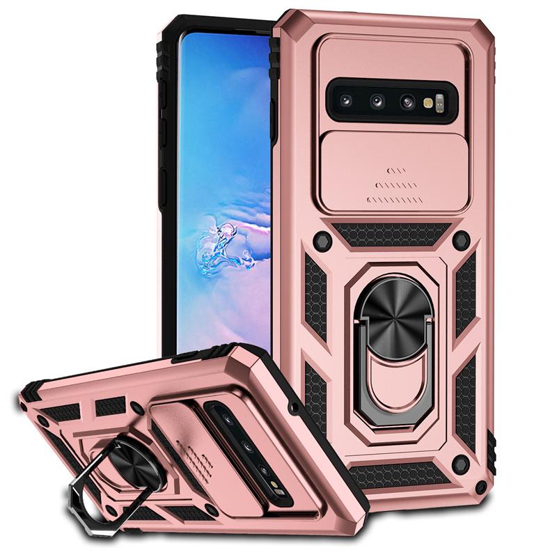 Για Samsung Galaxy S10 S10 Plus Θήκη Αντικραδασμική Θωράκιση Συρόμενη Προστασία Κάμερας Θήκη Τηλεφώνου Για Samsung S10 S10+Plus Κάλυμμα με Δαχτυλίδι Στήριξης