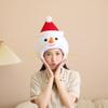 KX4B Plush Snowman Headgear Christmas Hat for Adults Warm Winter Festives Accessory Comfortable Santa Costume Headgear