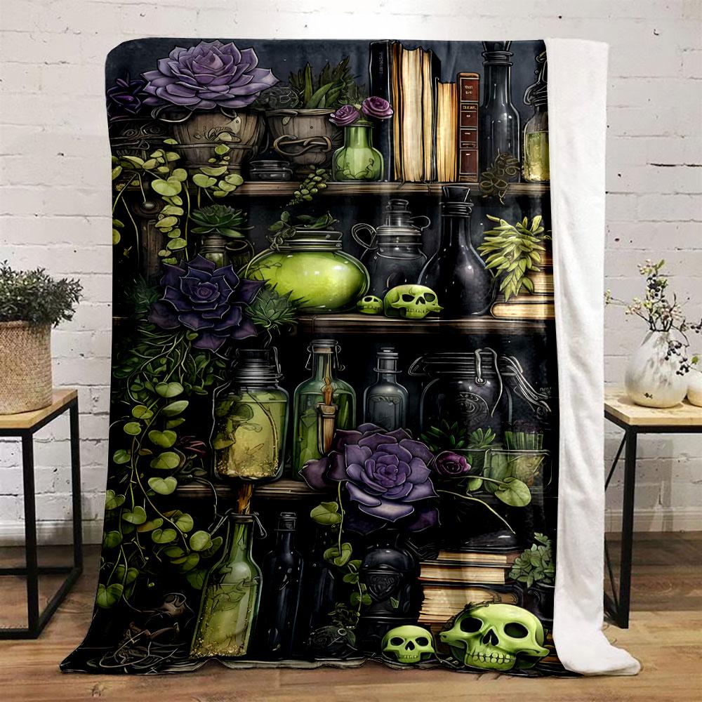 Dark Academia Potion Shelf Blanket bedroom Blanket for Livingroom Couch lunch break Soft throw for Friend's festival Gift