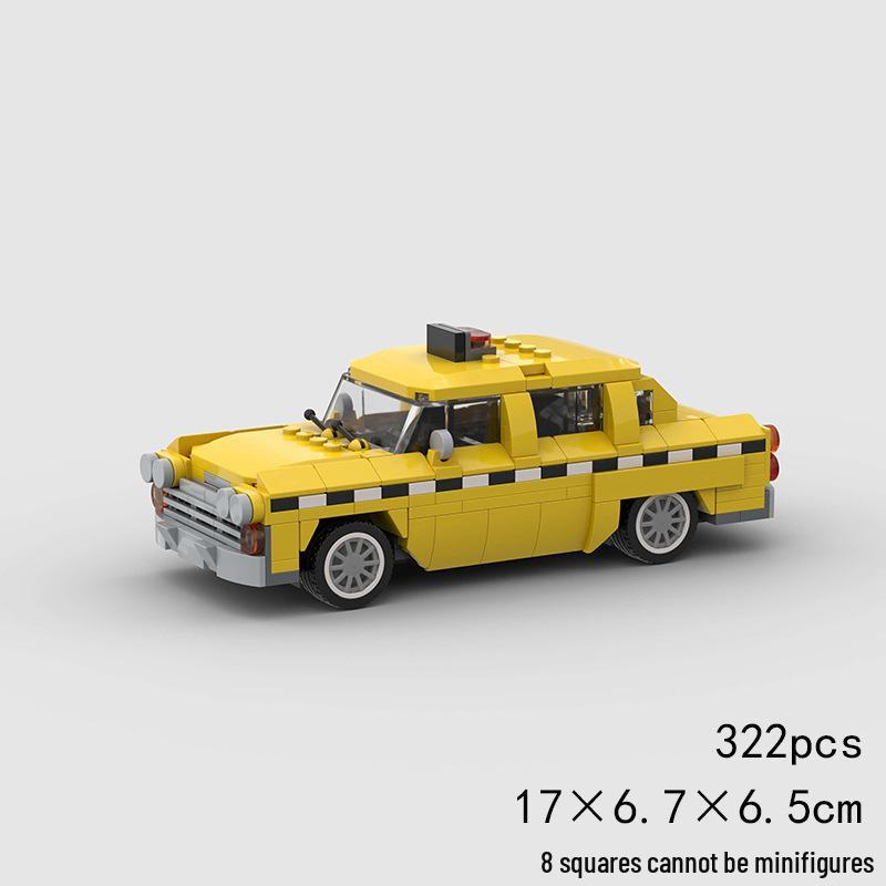 Taxi-Compatible Lego Mini MOC Building Blocks DIY Educational Car Toy Model
