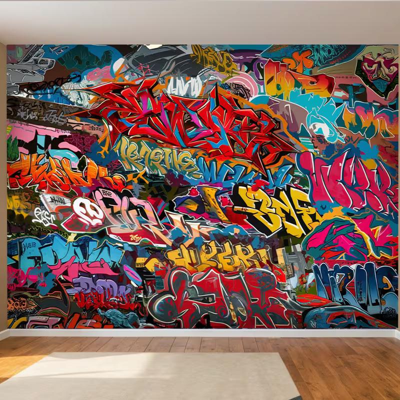 2D Colorful Graffiti Wall Photography Background Cloth
