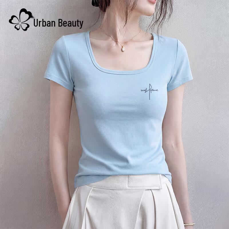 

Женская укороченная футболка Urban Beauty с квадратным вырезом и короткими рукавами M