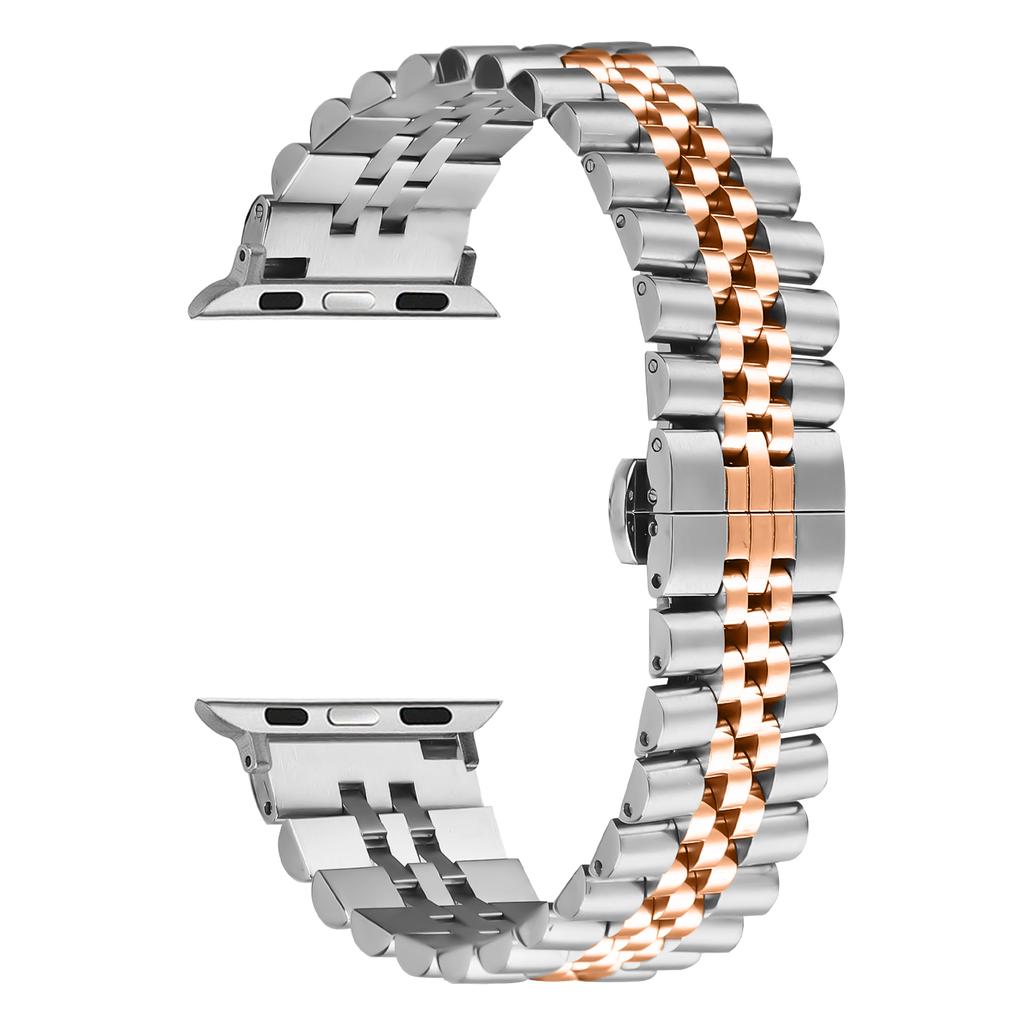 Metal Watch Band for Apple Watch Series 10 9 8 7 SE 6 5 4 3 2 1 42mm 41mm 40mm 38mm Replacement Strap with Butterfly Clasp