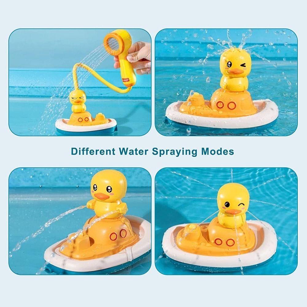 Small Yellow Duck Bathtub Toy Spray Water Water Toys Funny Baby Shower Set  Kids