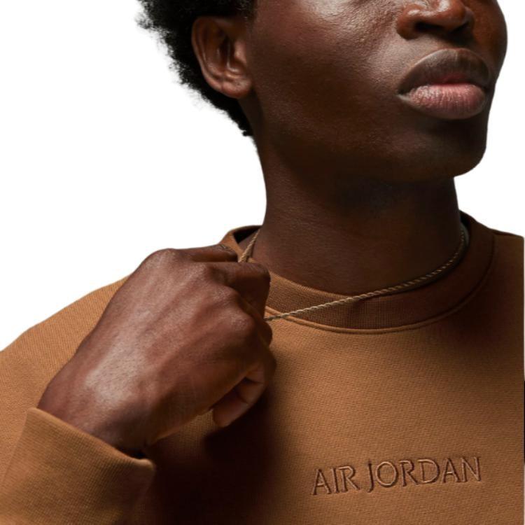 Jordan Air Sweatshirts Men's Tan Crew Neck Moderate Regular FJ7788-281