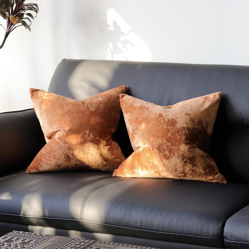 Plus Square 70×70cm Golden Velvet Pillow Cover Luxury Soft Sofa Bed Living Room Pillow Case Home Bed 50x70cm Pillow Covers New