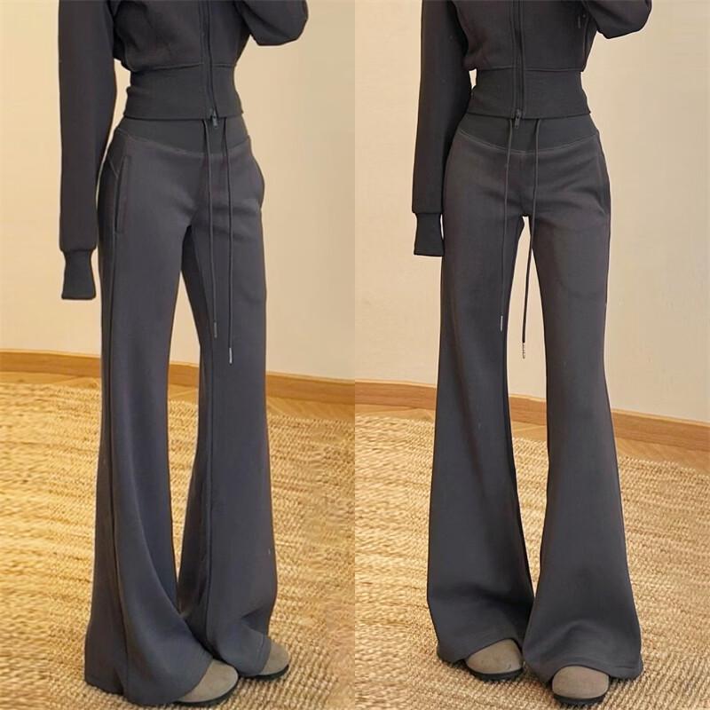 Lonsa Women's High-Waist Flared Drawstring Casual Pants
