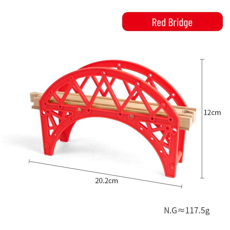 Magnetic Wooden Train Bridge Blocks for Kids - Compatible with All Brands