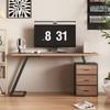 Minimalist Office Desk 75x138x58 Cm Computer Desk 3 Drawers Storage Space PC Table Office Living Room Home Office Brown