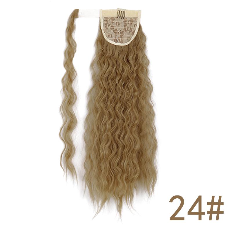 MISS WIG Women Long Corn Wave Ponytail Wig Curly Hair Extensions Synthetic Fiber Hairpiece Wrap Around Clip In Hair Daily Use