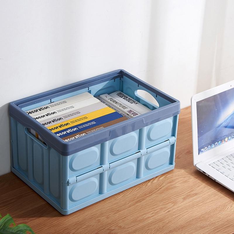 30L Household Folding Storage Box With Lid Storage Box Laundry Basket Closet Storage Box Plastic Storage Box