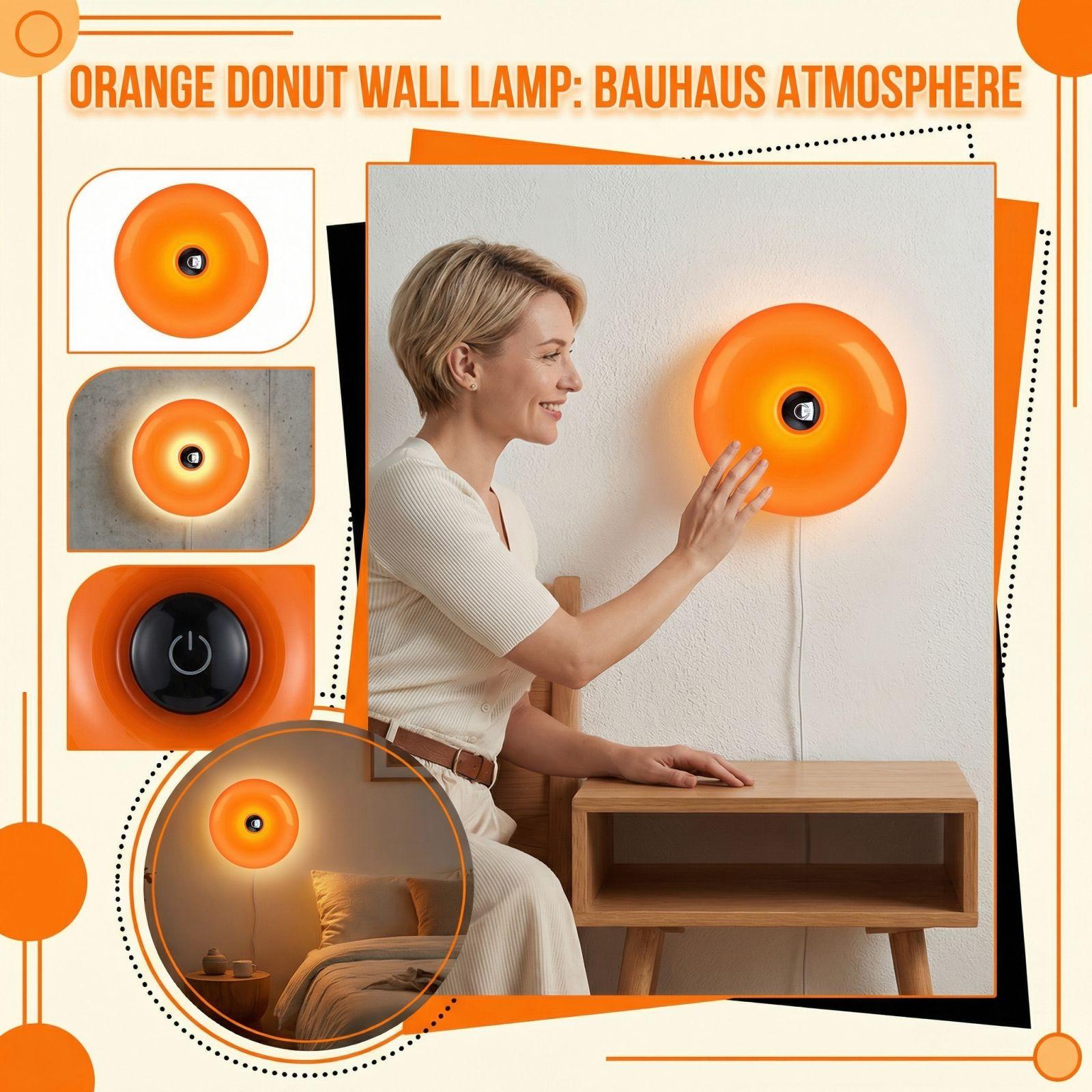 

Rechargeable Donut-shaped Wall Lamp, -sensitive Orange Bedside Table Lamp One Size