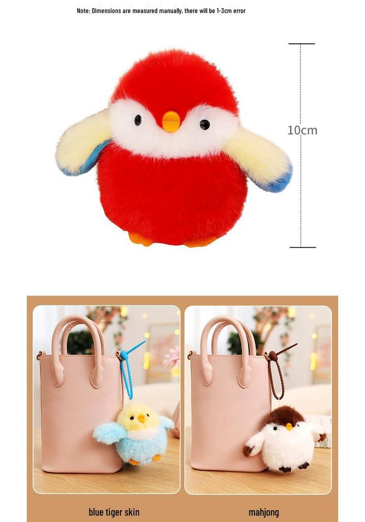 Charming Sparrow Bird Plush Pendant Keychain for Girls' Bags Ornaments