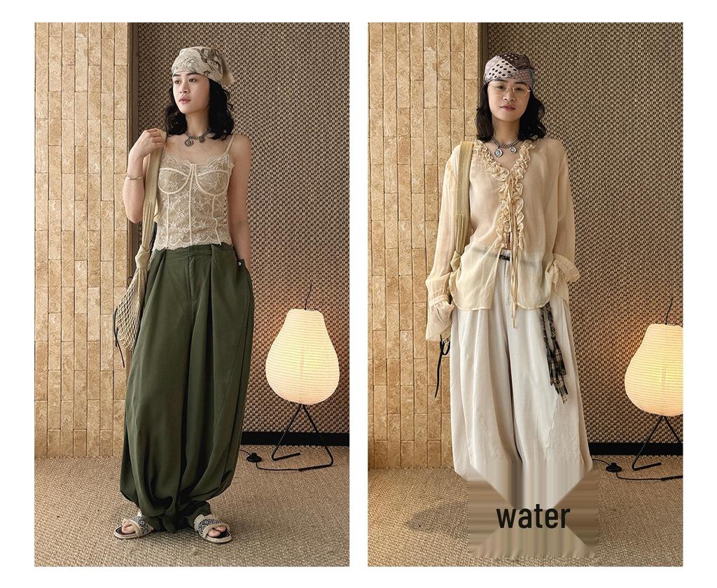 Bohemian Nomad Style Lightweight Summer Pants for Women